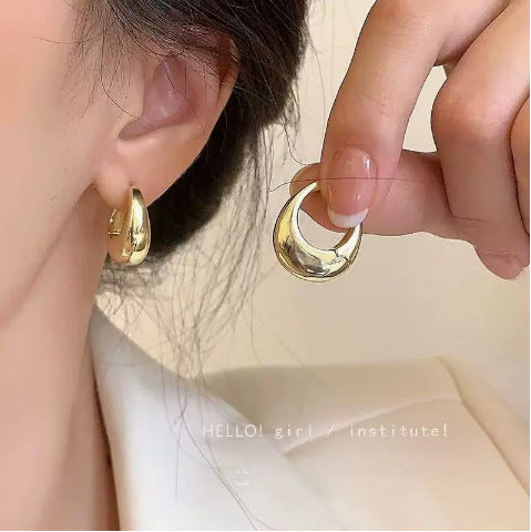 Wholesale Water droplet shaped geometric irregular circle star metal earrings