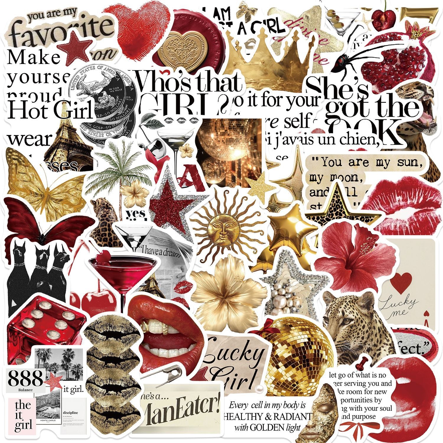 Wholesale 50pcs cartoon diverse text animal graffiti waterproof stickers