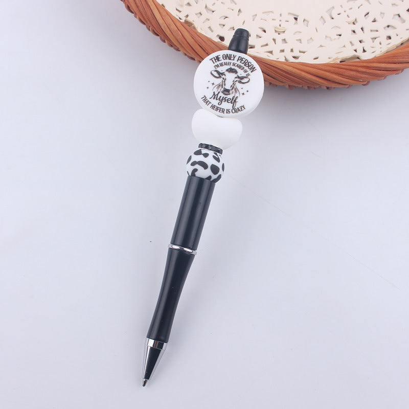Wholesale Beaded Pens Black Silicone Beaded Pen