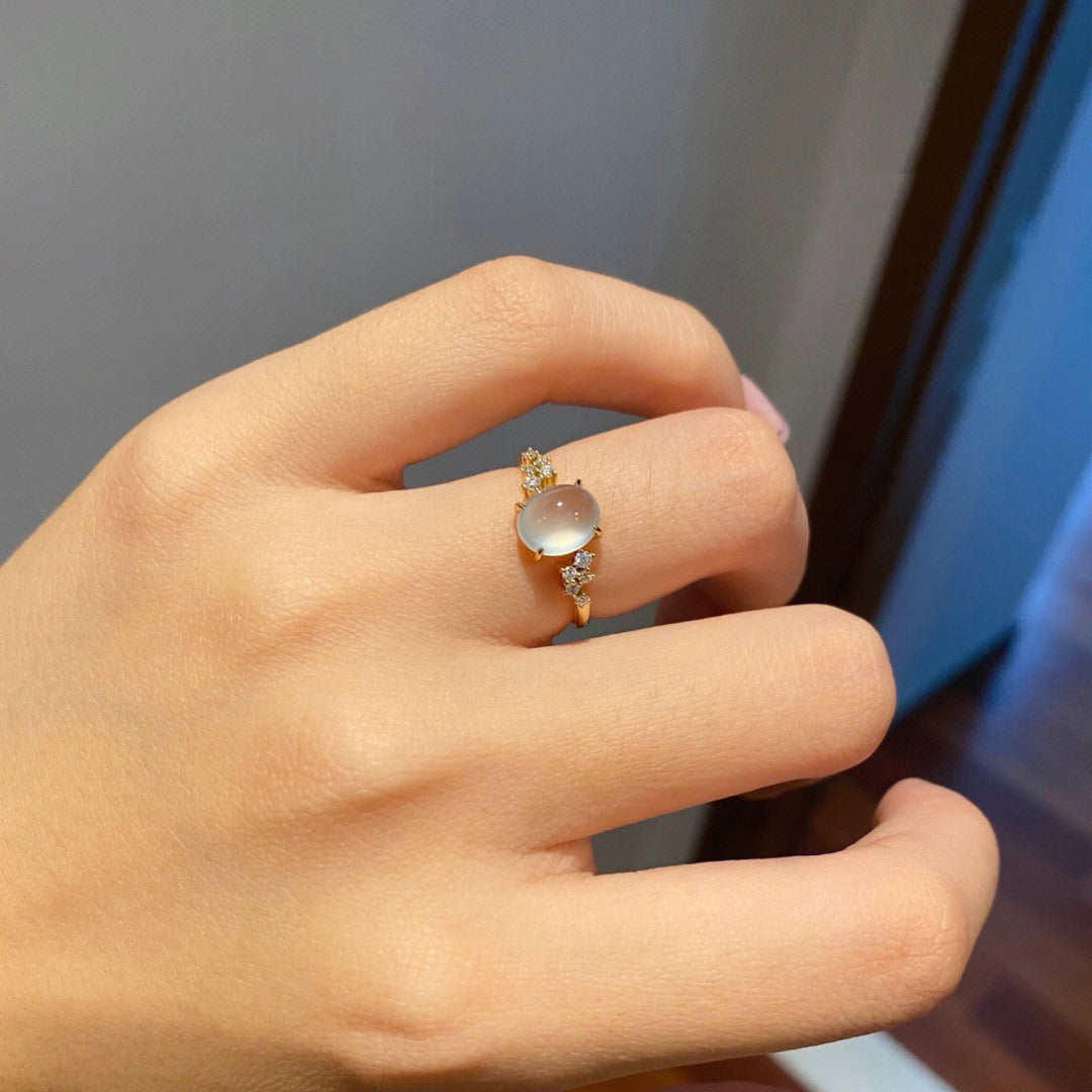 Wholesale Copper Plated Moonlight Stone Exquisite Ring