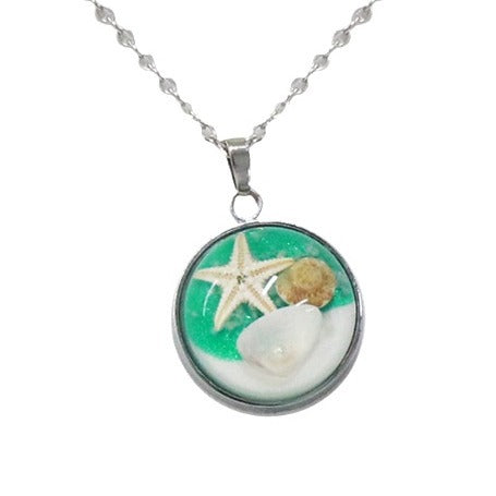 Wholesale 6pcs Luminous Conch Shell Specimen Resin Necklace