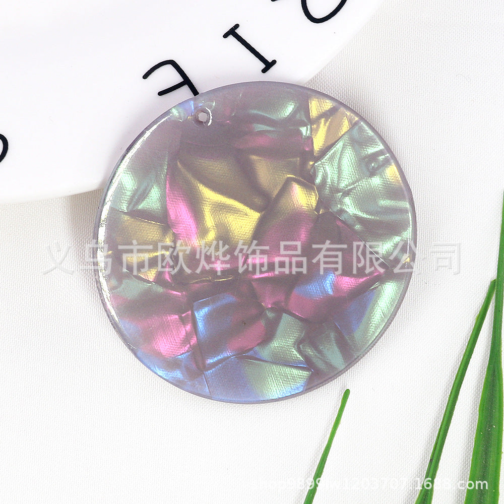 Wholesale 10pcs Textured Acrylic Circle Key Pendant Bookmark