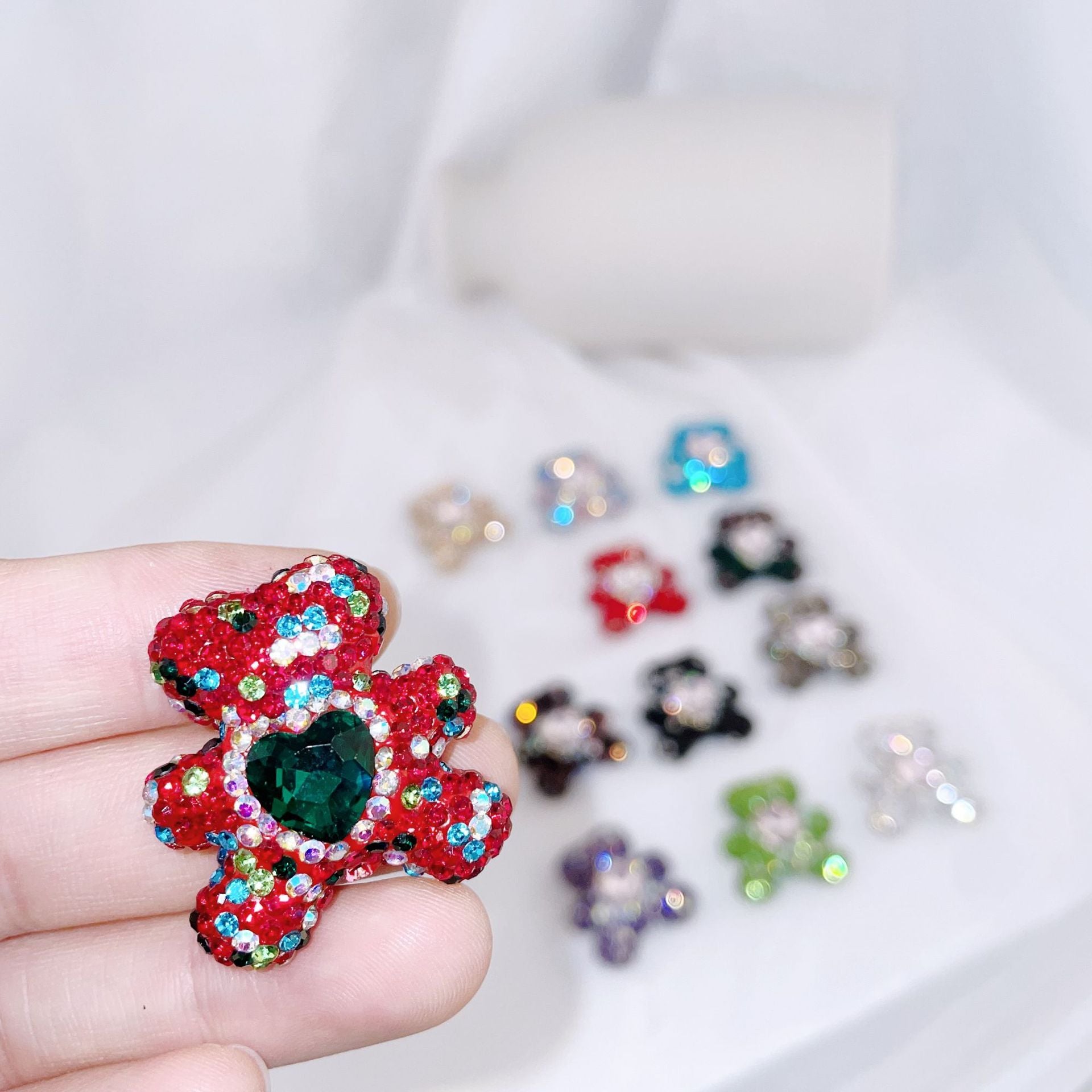 Wholesale Christmas Colorful Straight Hole Full Drill Clay Beads