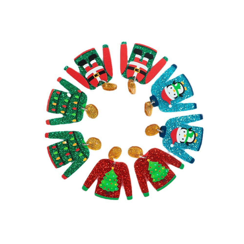 Wholesale Christmas Sweater Acrylic Earrings