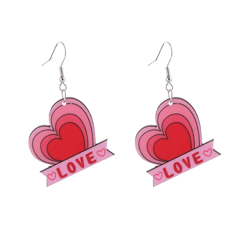 Wholesale Valentine's Day Flamingo Heart Coffee Cup Acrylic Earrings