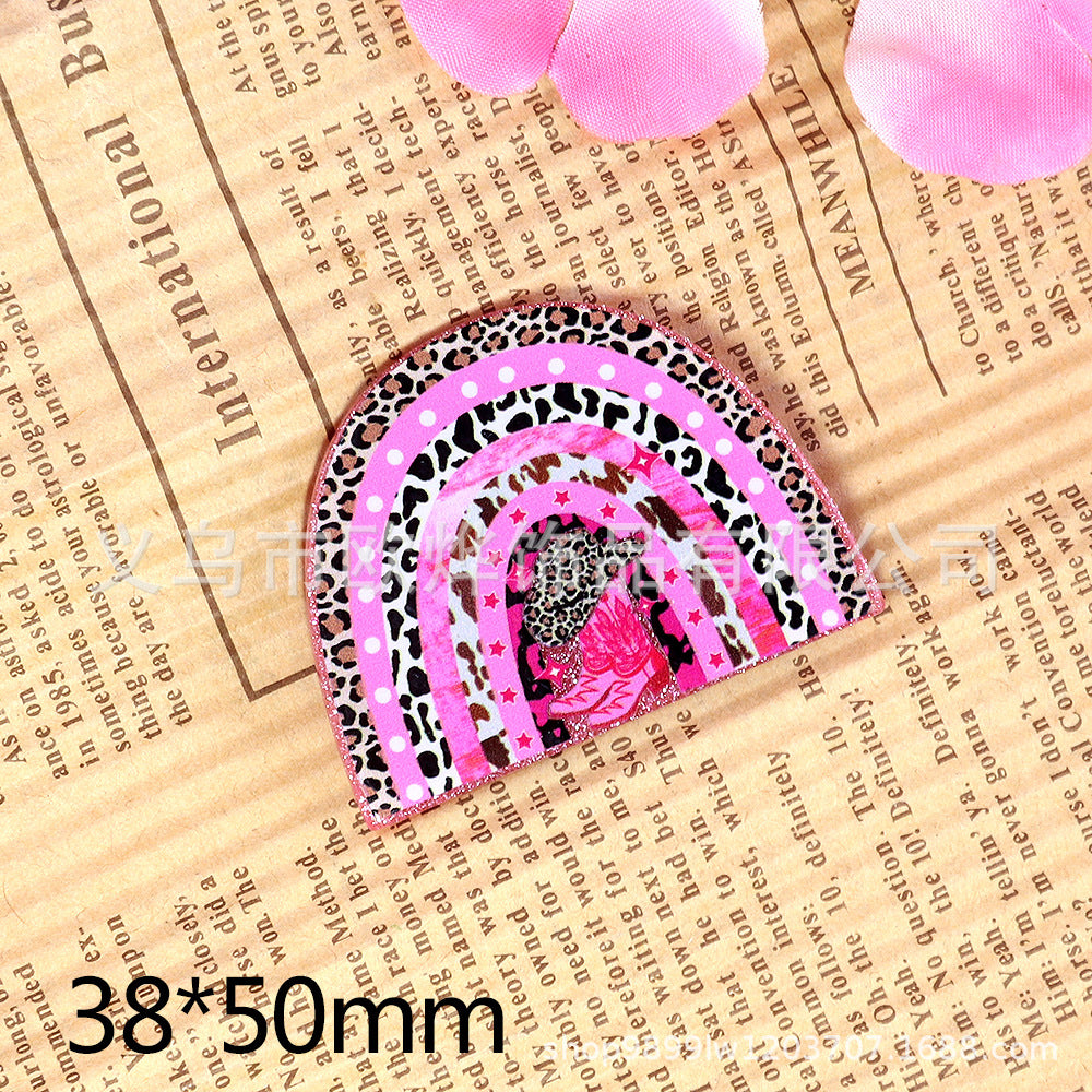 Wholesale  10pcs/pack Cartoon Letter Rainbow Heart Bag Acrylic Flatback