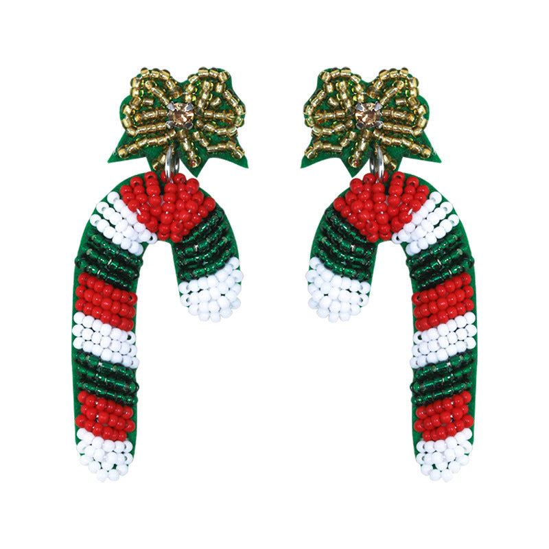 Wholesale Christmas Handmade Rice Bead Earrings