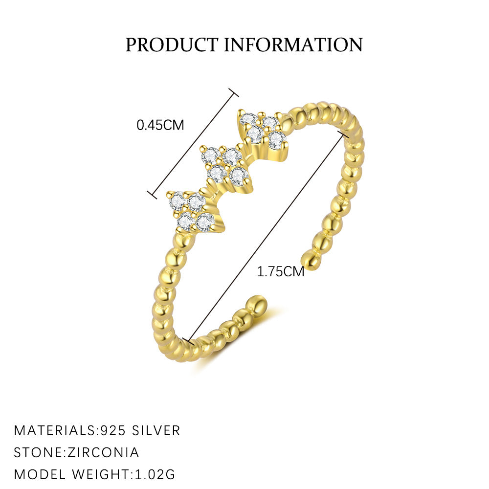 Wholesale S925 Sterling Silver Luxury Flower Ring