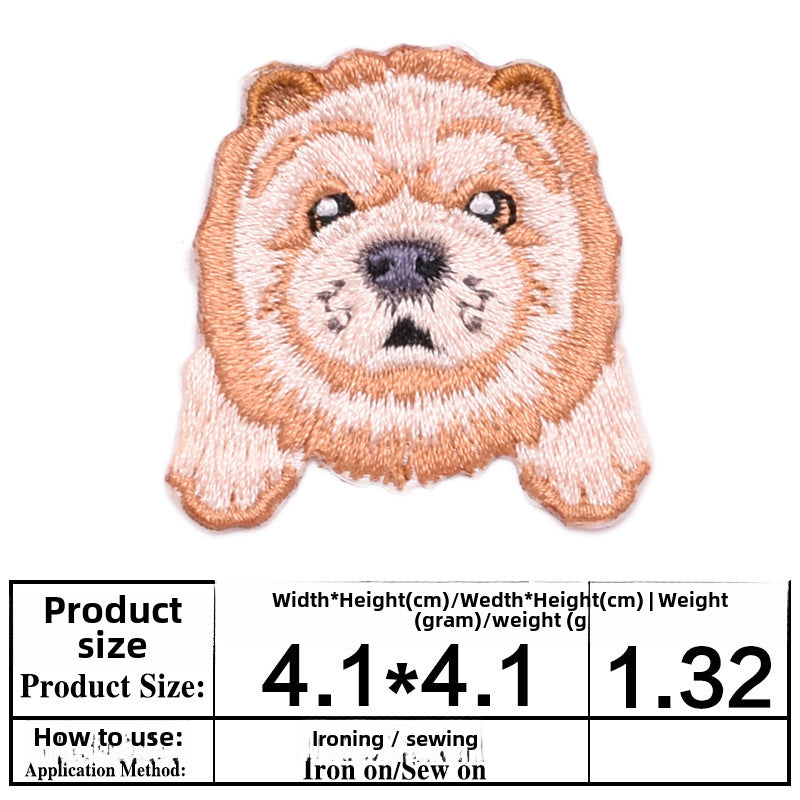 Wholesale Puppy Head Animal Embroidery Patch