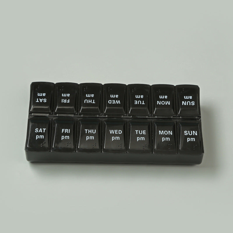 Wholesale PP Double Row Packaging 4-compartment Open Lid Portable Small Medicine Box