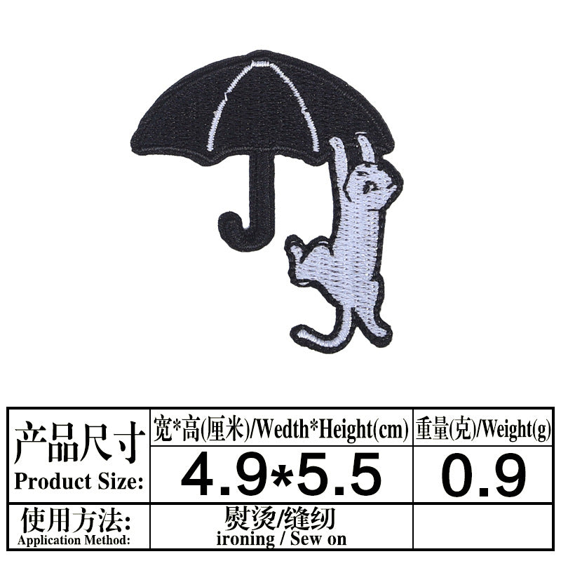 Wholesale Computer Embroidery Sticker Small Snake Original Black Cat  Magic Panda Bag Decorative Patch Sticker