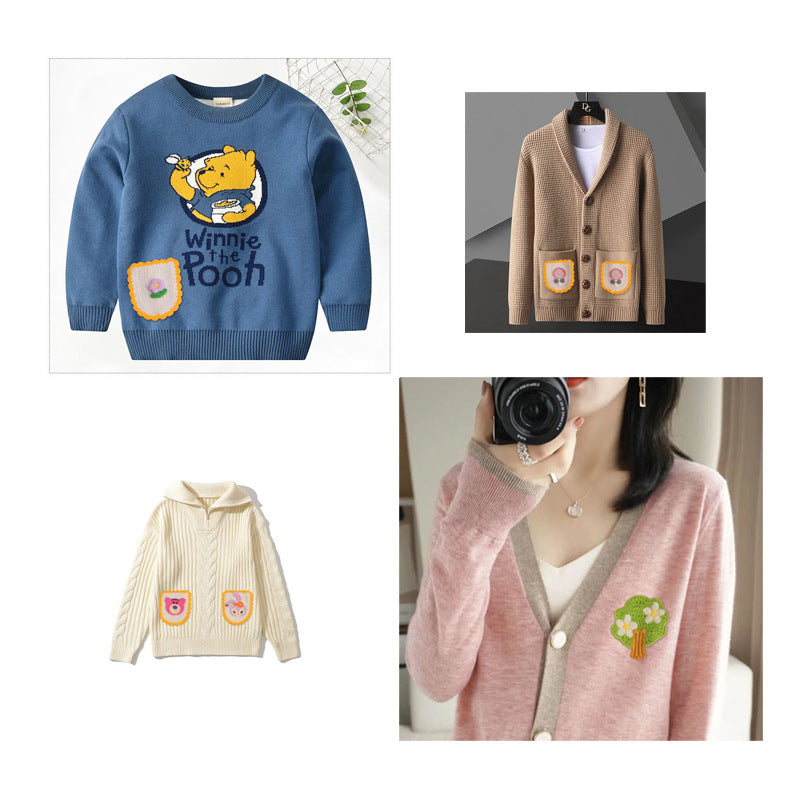 Wholesale Cute Cartoon Embroidered Fabric Patches With Floral And Fruit Designs For Clothing And Bags