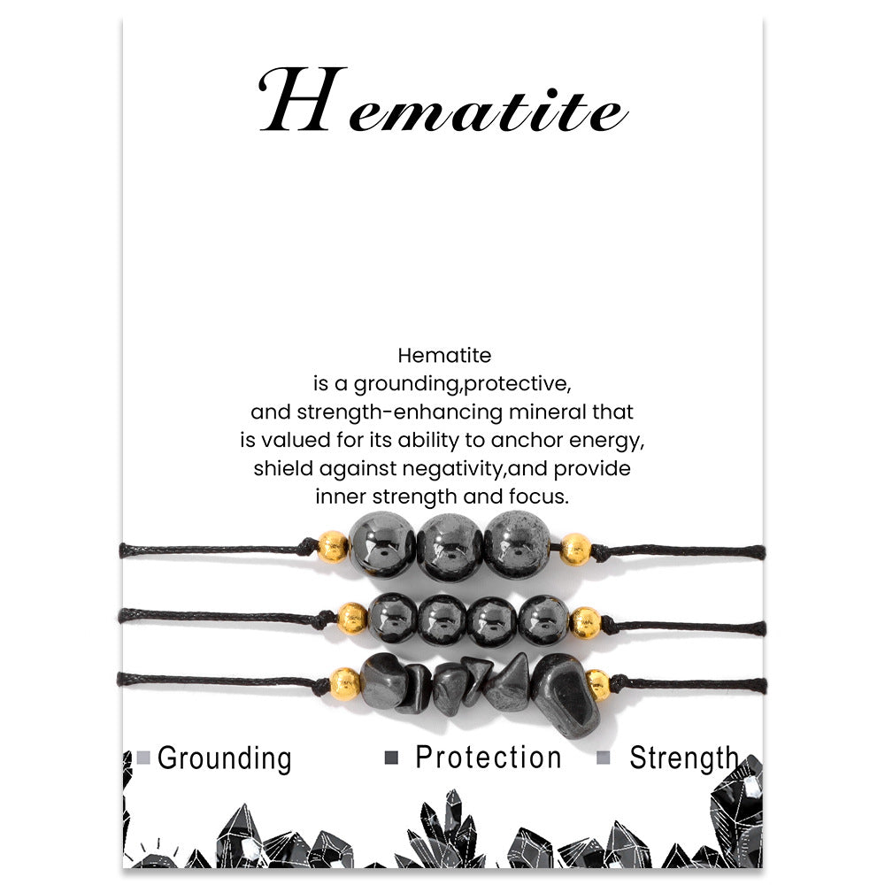 Wholesale Natural Stone Set Gravel Beads Hand Woven Bracelet