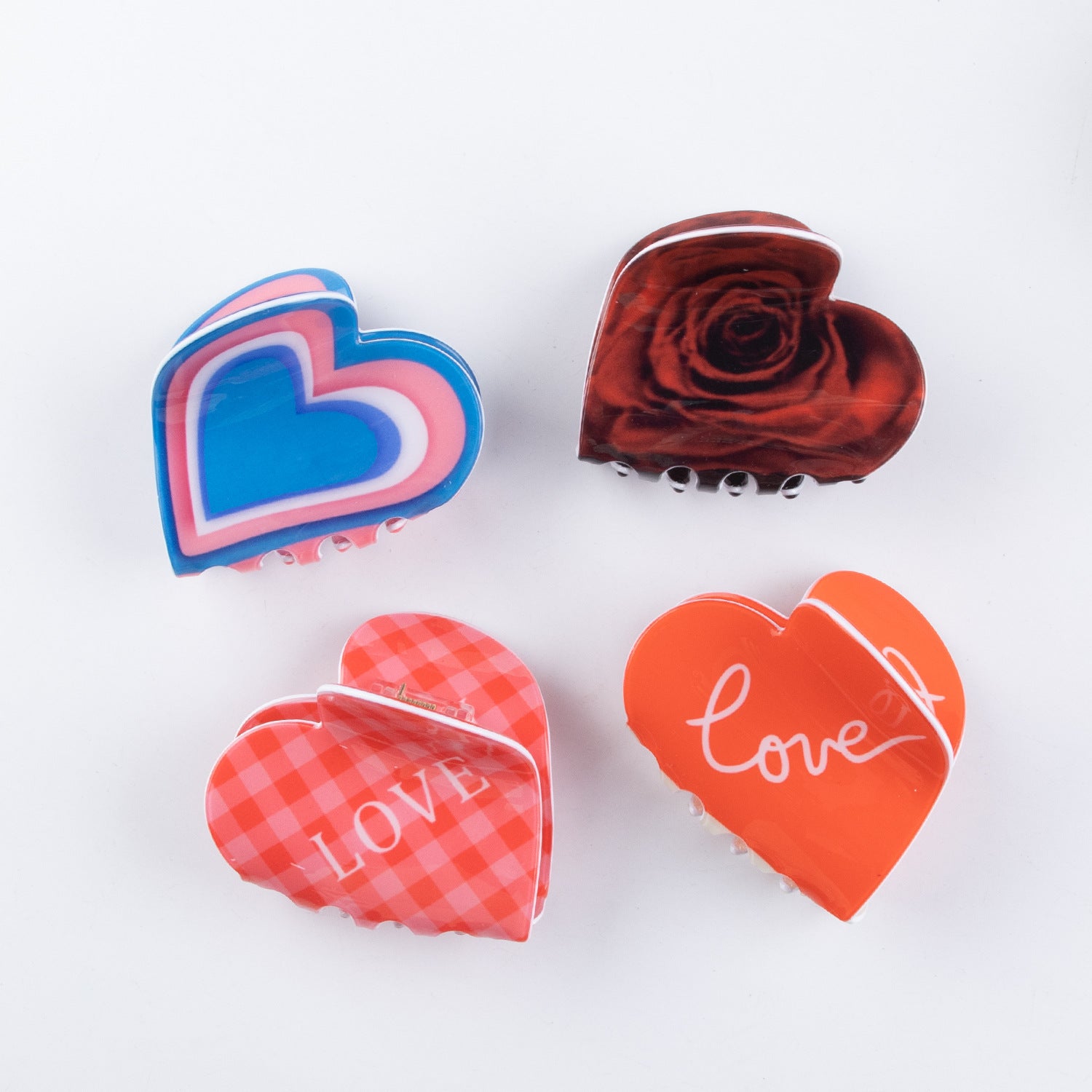 Wholesale Rose Plaid Letter Love Red Valentine's Day Autumn and Winter Hairpin