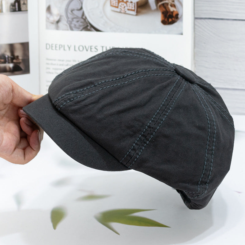 Wholesale All-match Light Plate Solid Color Forward Hat British Painter Hat Newsboy Hat Fashion