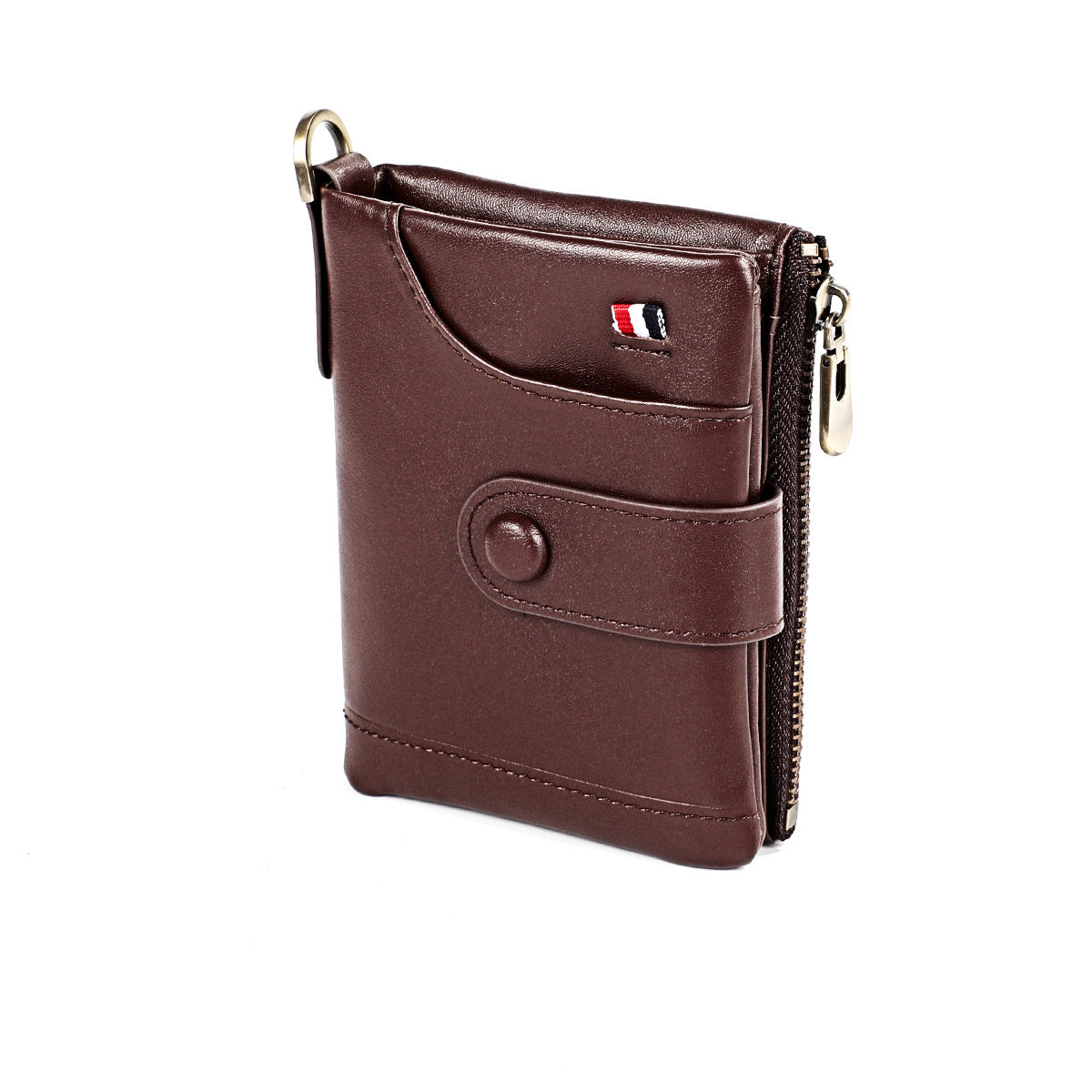 Wholesale Vintage Crazy Horse cowhide multifunctional buckle zipper genuine leather bag