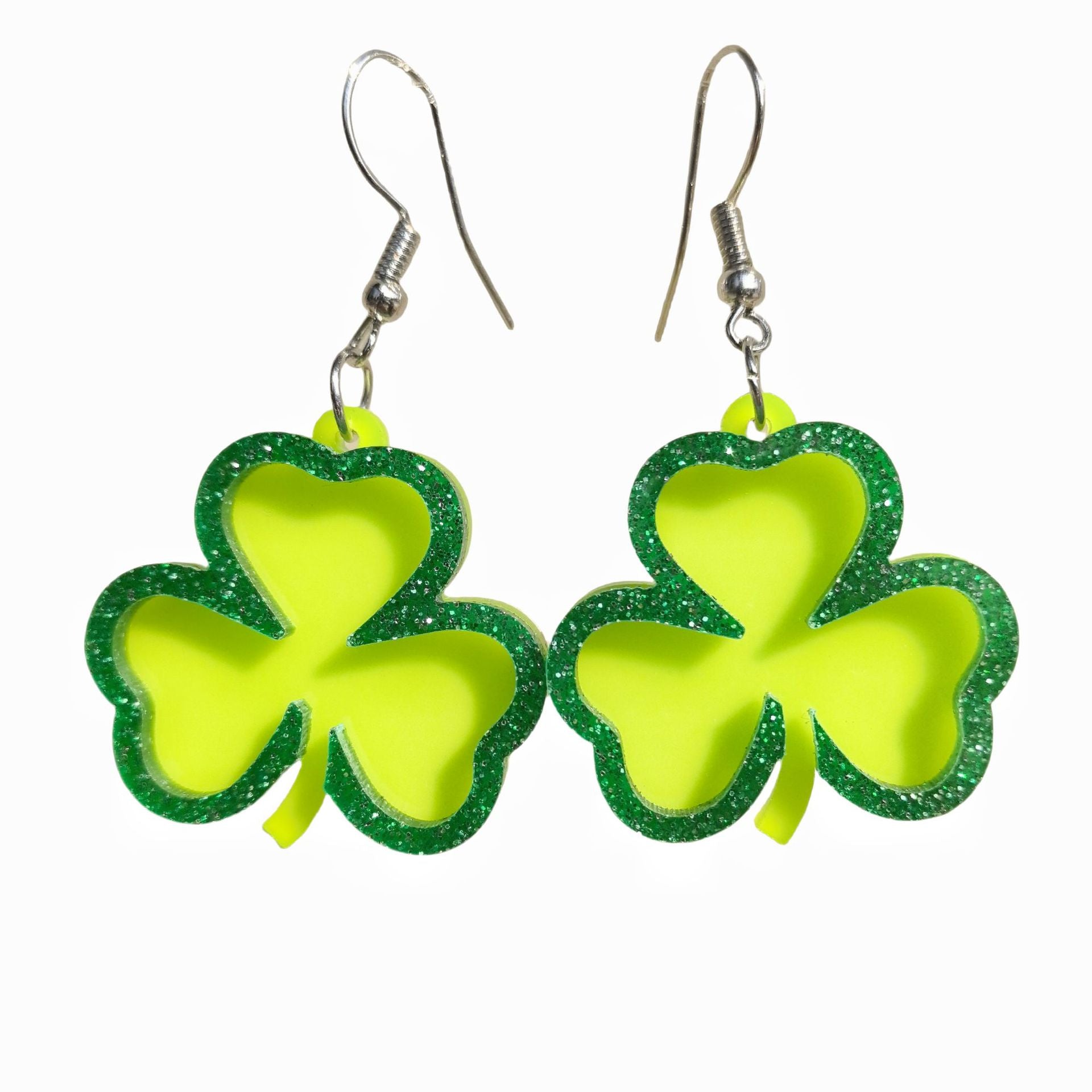 Wholesale Green Fashion Simple Lucky Clover St. Patrick Clover Personality Earrings
