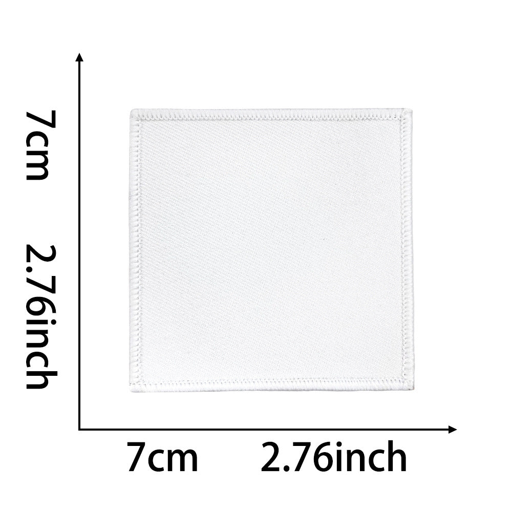 Wholesale Polyester Square Embroidered Badge Blank DIY Cloth Patch 10 Piece Hot Melt Glue For Shoes Hats Boutique Accessory