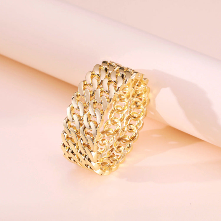 Wholesale Twisted Twist Chain Alloy Hollow Wide Edge Bracelet