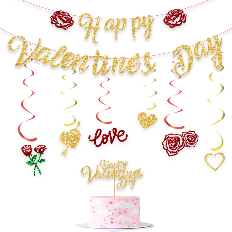 Wholesale Valentine's Day Party Flag Flag Set Decoration