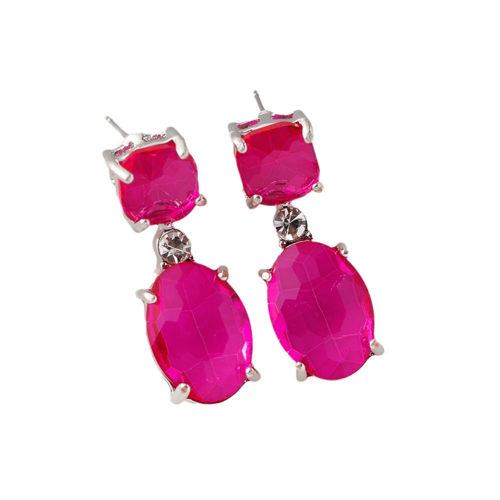 Wholesale Geometric Diamond Stud Zinc Alloy Earrings