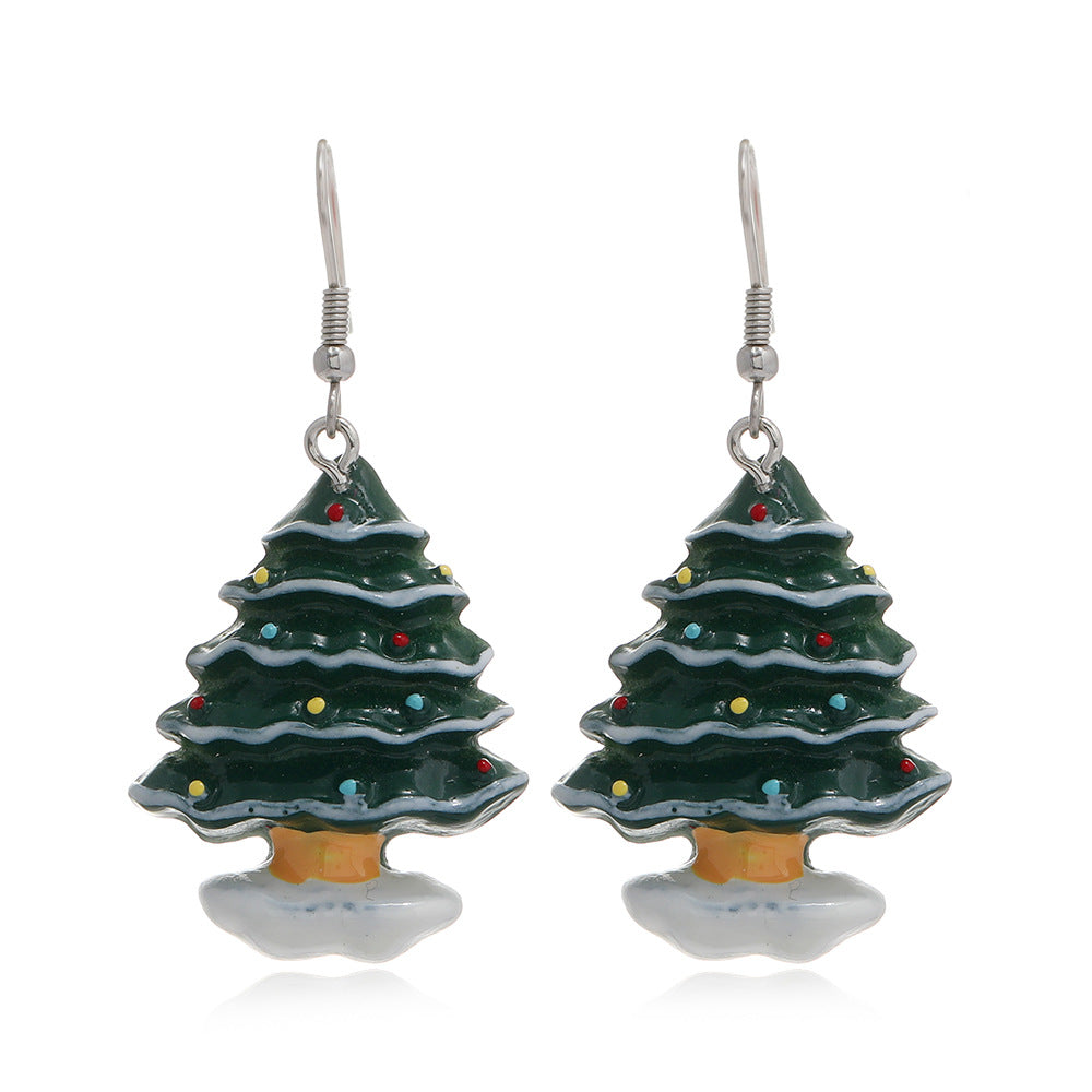 Wholesale Santa Claus Elk Snowflake Resin Earrings