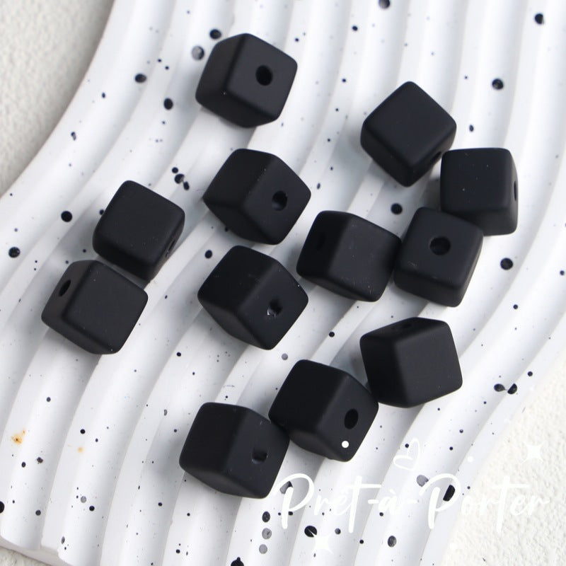 Wholesale 10pcs DIY Square Rubber Beads Macaron Color Square Beads