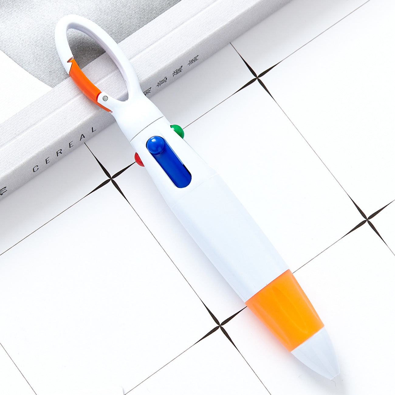 Wholesale Mountaineering Buckle Four Color Jumping Plastic Ballpoint Pen