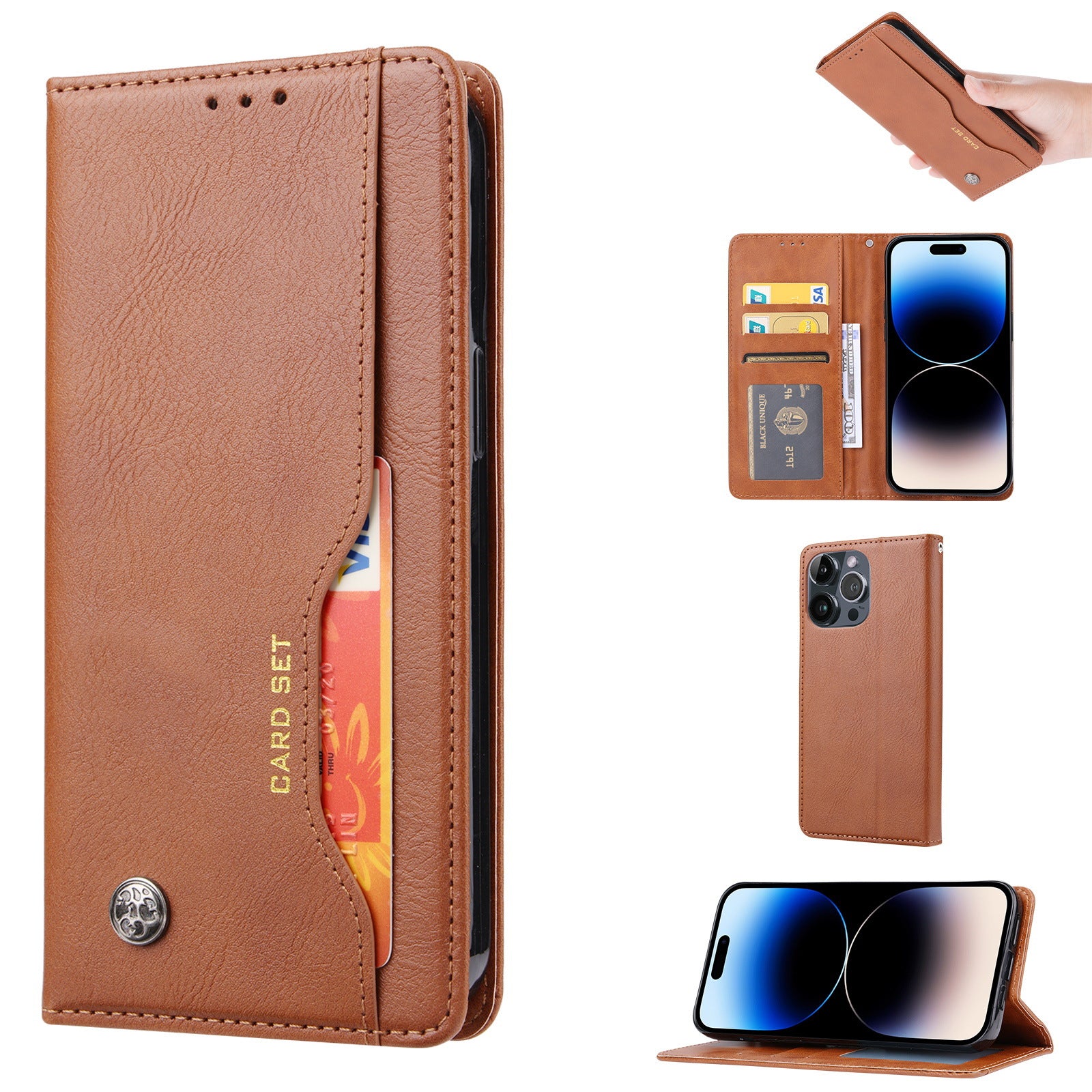 Wholesale Magnetic Leather Holder Phone Cases