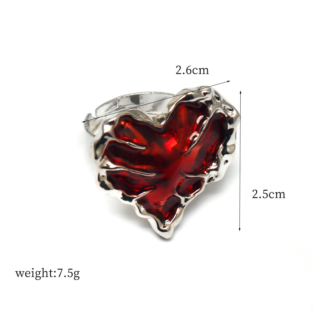 Wholesale Dark Gothic Red Love Cross Open Ring
