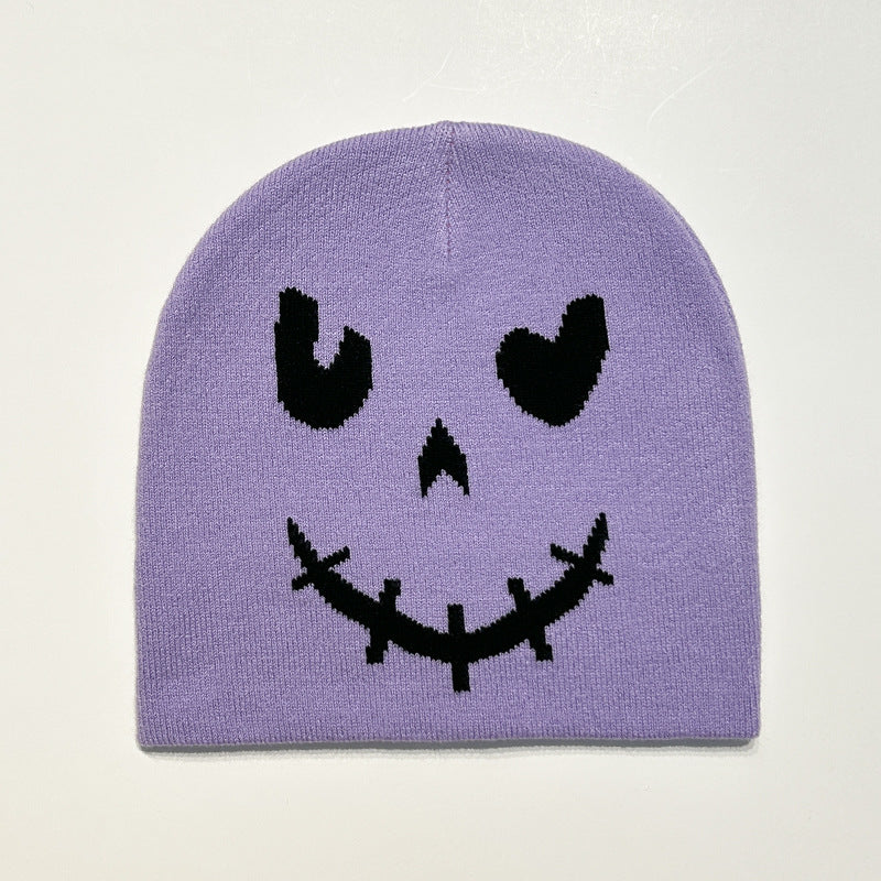 Wholesale Acrylic Halloween Smiling Face Woolen Hats
