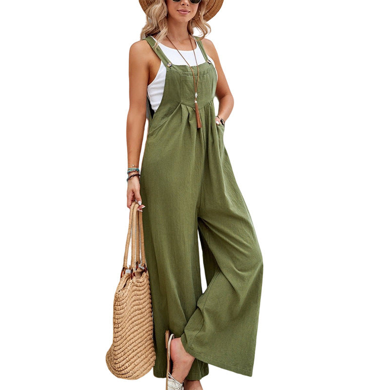 Wholesale Solid Color Casual Design Overalls for Women
