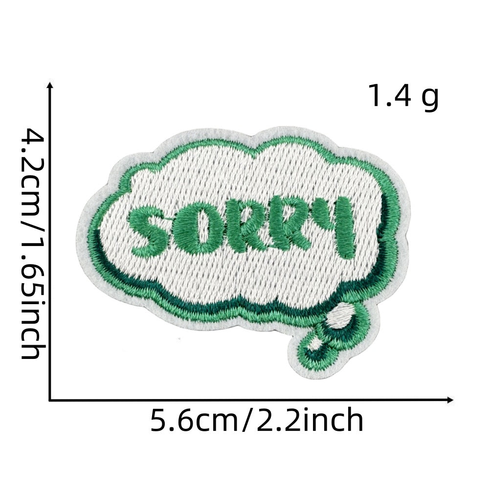 Wholesale Funny English Word Polyester Embroidered Patch Trendy Fashion Accessory For Clothing Gift For DIY And Boutique Resale