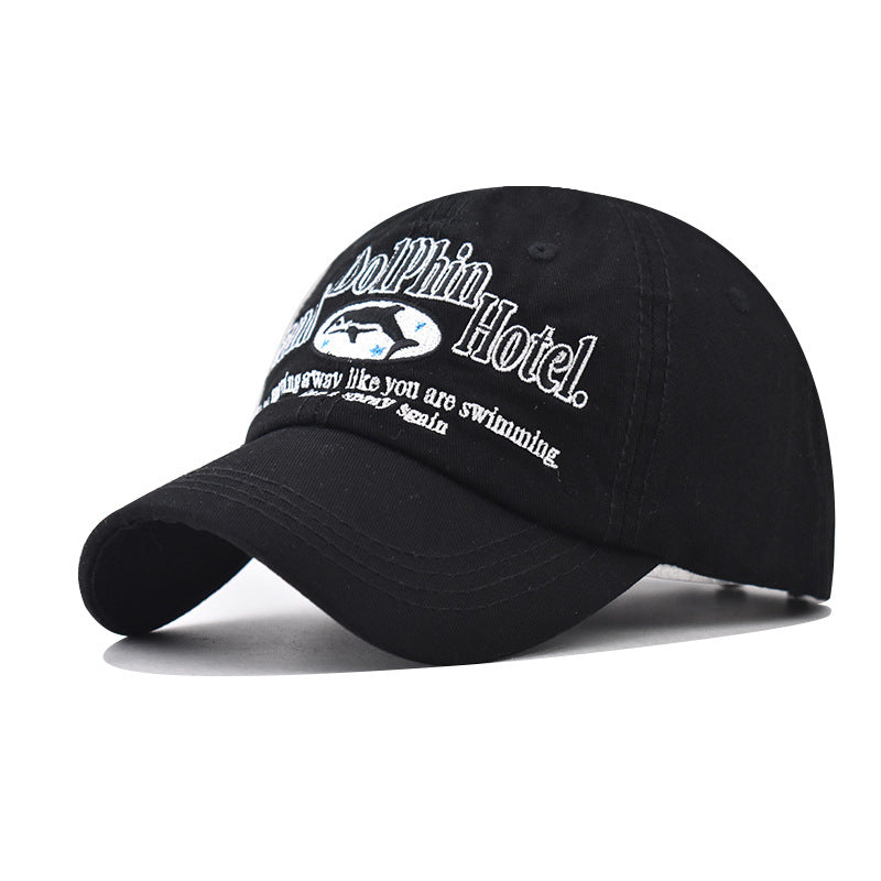 Wholesale Pure Cotton Washed Distressed Dolphin Baseball Cap