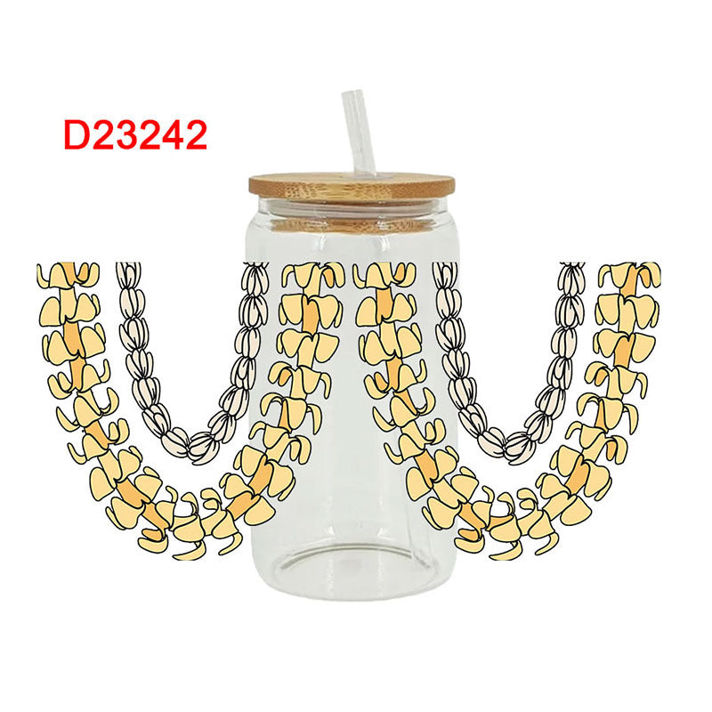 Wholesale Colorful flowers and leaves 16oz Cup UV DTF Wraps