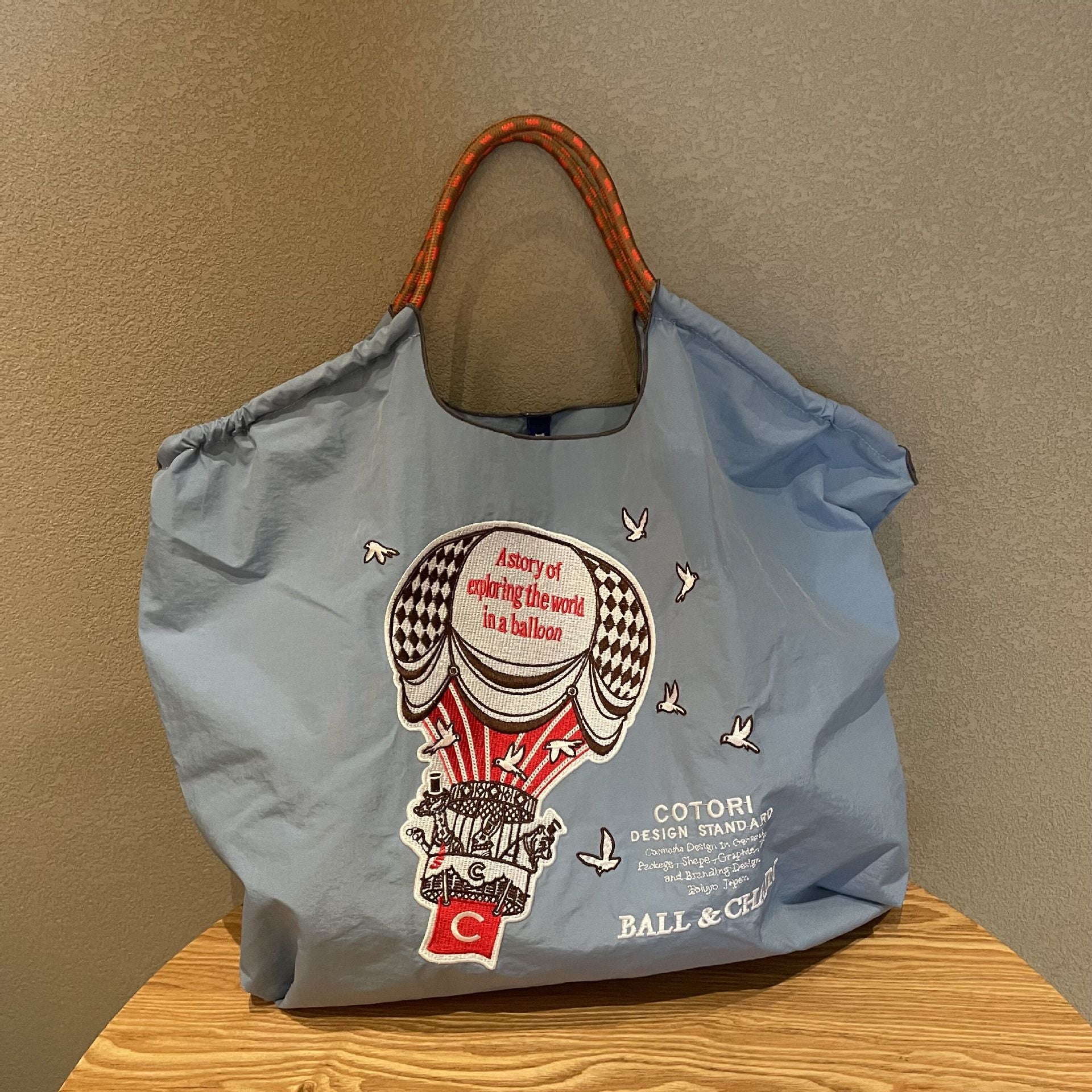 Wholesale Nylon Hot Air Balloon Embroidery Eco-Friendly Cloth Bag Single Shoulder Handbag