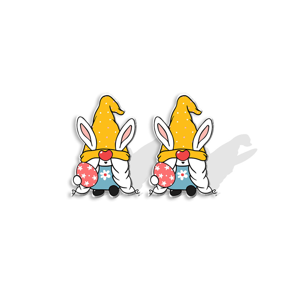 Wholesale Easter Dwarf Rabbit Carrots Plastic Earrings