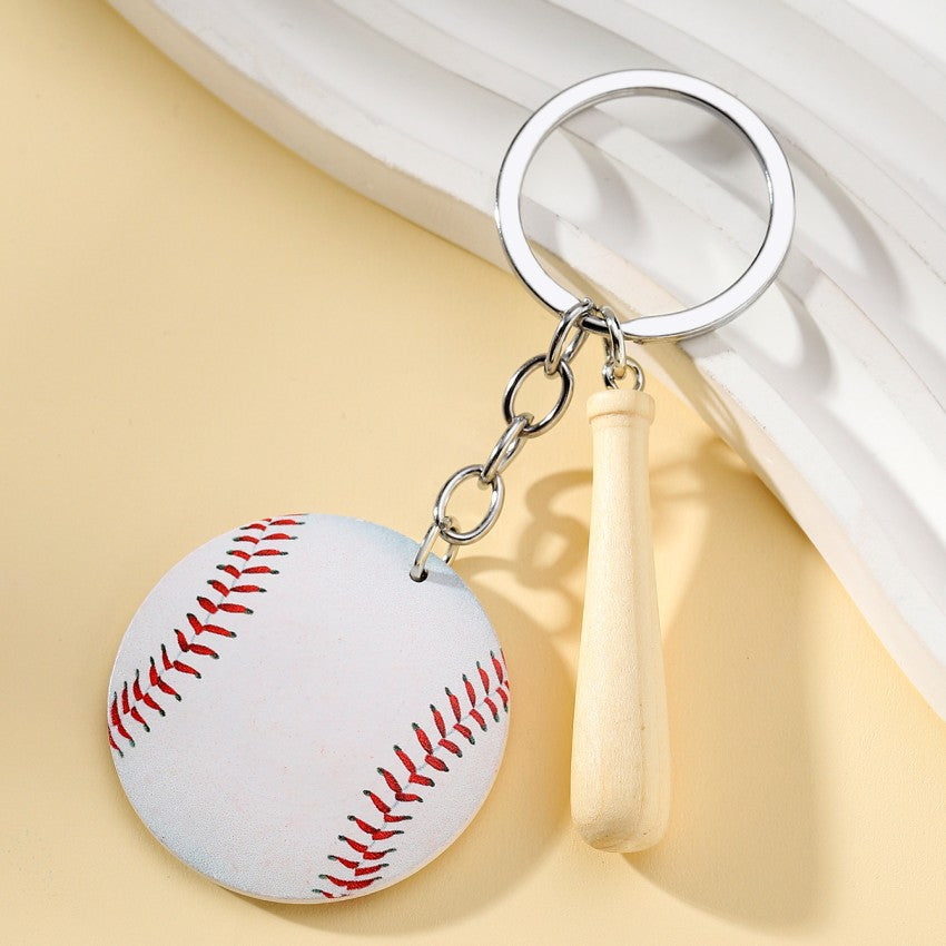 Wholesale Mother's Day MAMA Wooden Baseball Keychain