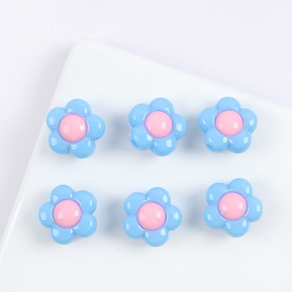 Wholesale 10pcs Acrylic Color Matching Plum Blossom Beads