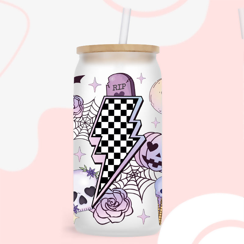 Wholesale Pumpkin Ghost Bat Halloween  16oz Cup UV DTF Wraps