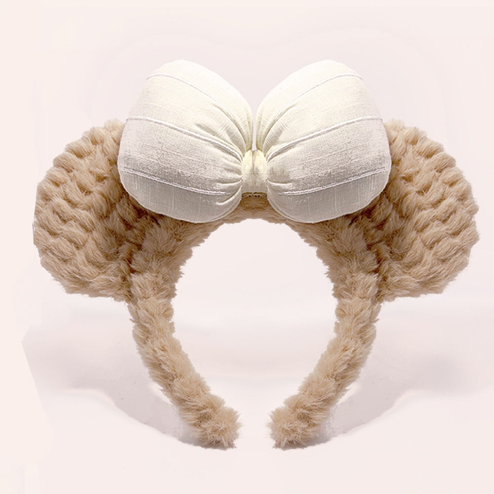Wholesale Cute Cat Ears Plush Face Wash Hair Band