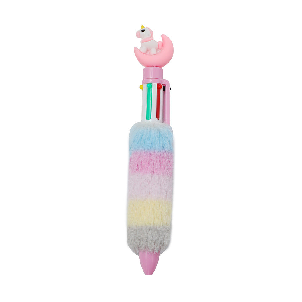 Wholesale Cartoon Unicorn Plush Six Color Click Ballpoint Pen