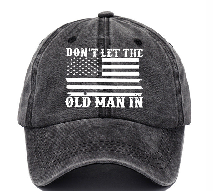 Wholesale Washed Cotton Printed Distressed Vintage Soft Top Baseball Cap