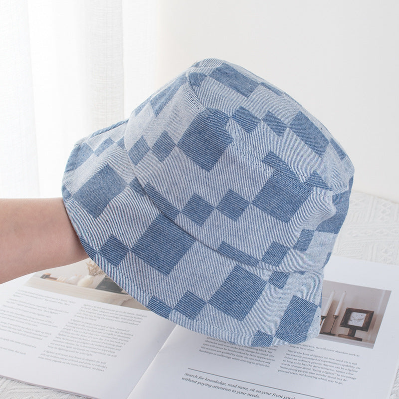 Wholesale  All-match Small Fashionable Plain Face Coverage Bucket Hat Trendy