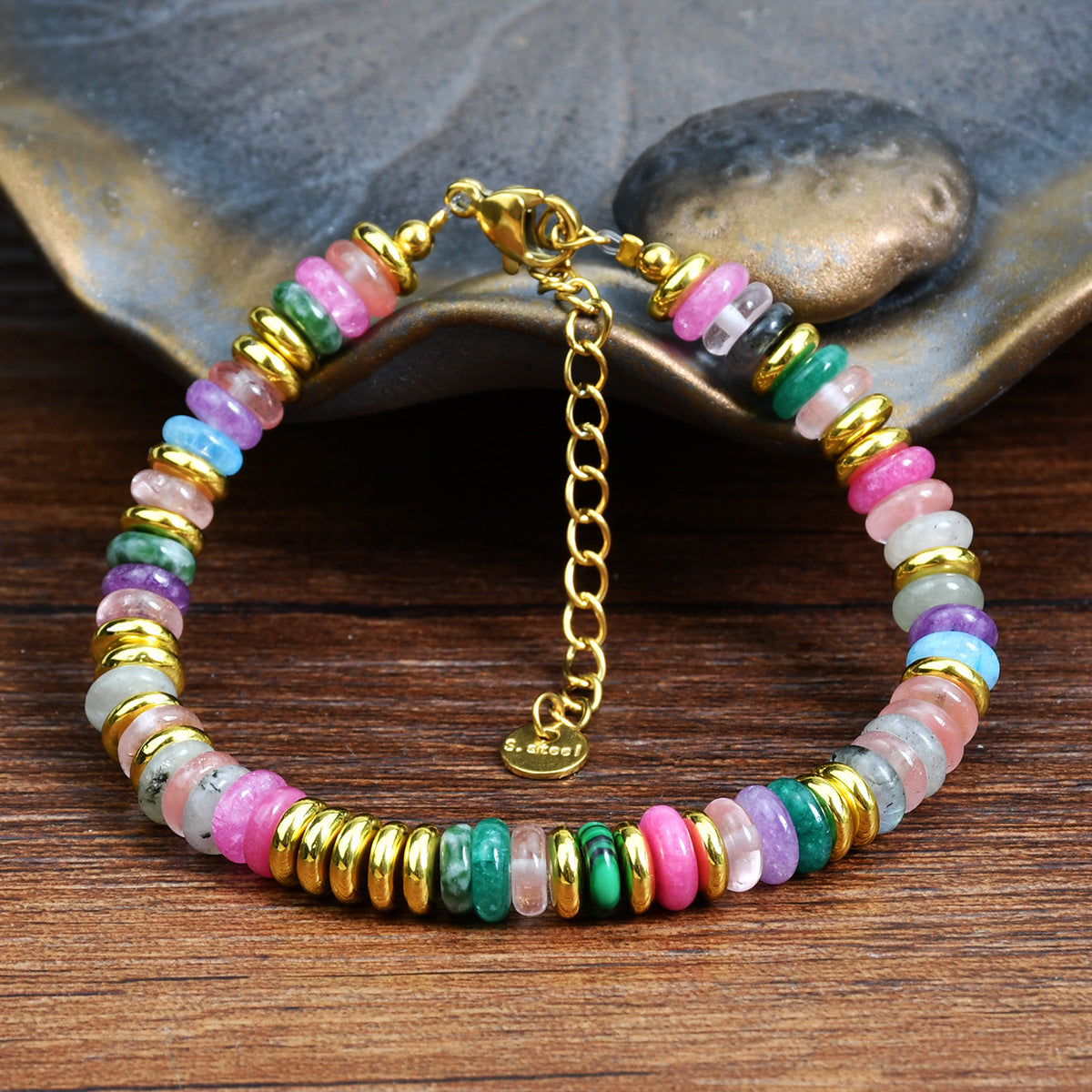Wholesale Colorfast Agate Beaded Natural Crystal Bracelet