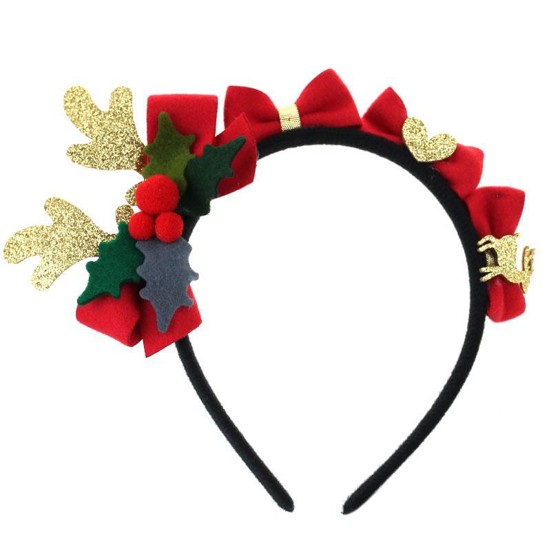 Wholesale Christmas Red Bow Fabric Headband