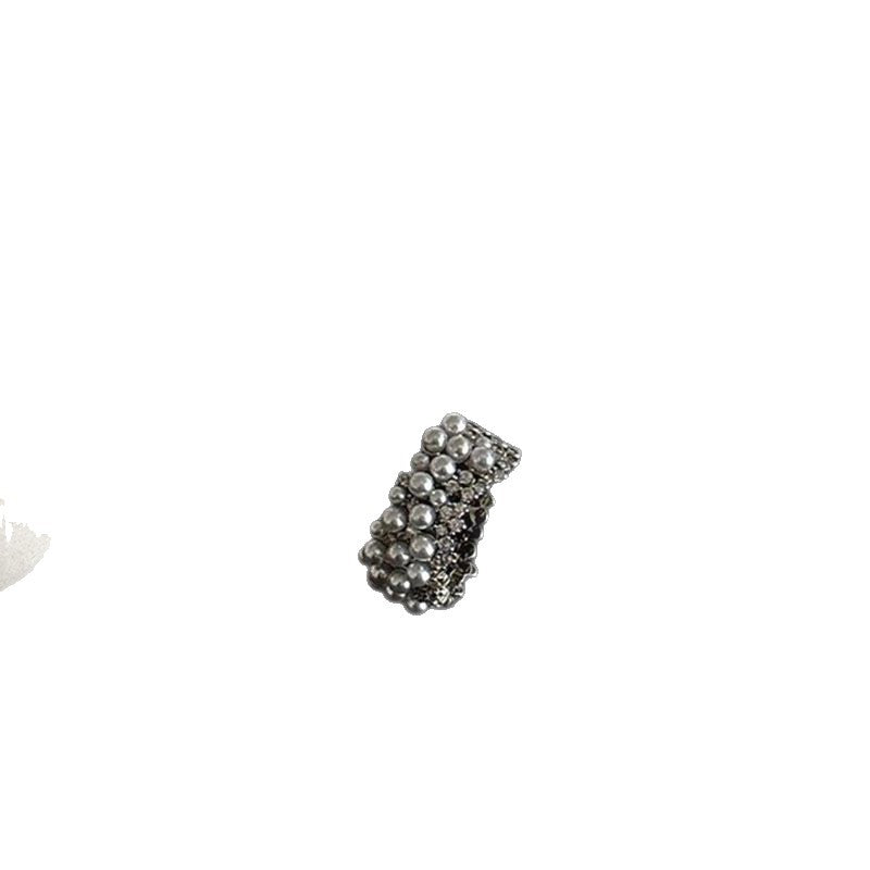 Wholesale Light Luxury Pearl Zircon Open Ring Niche Exquisite  Finger Ring