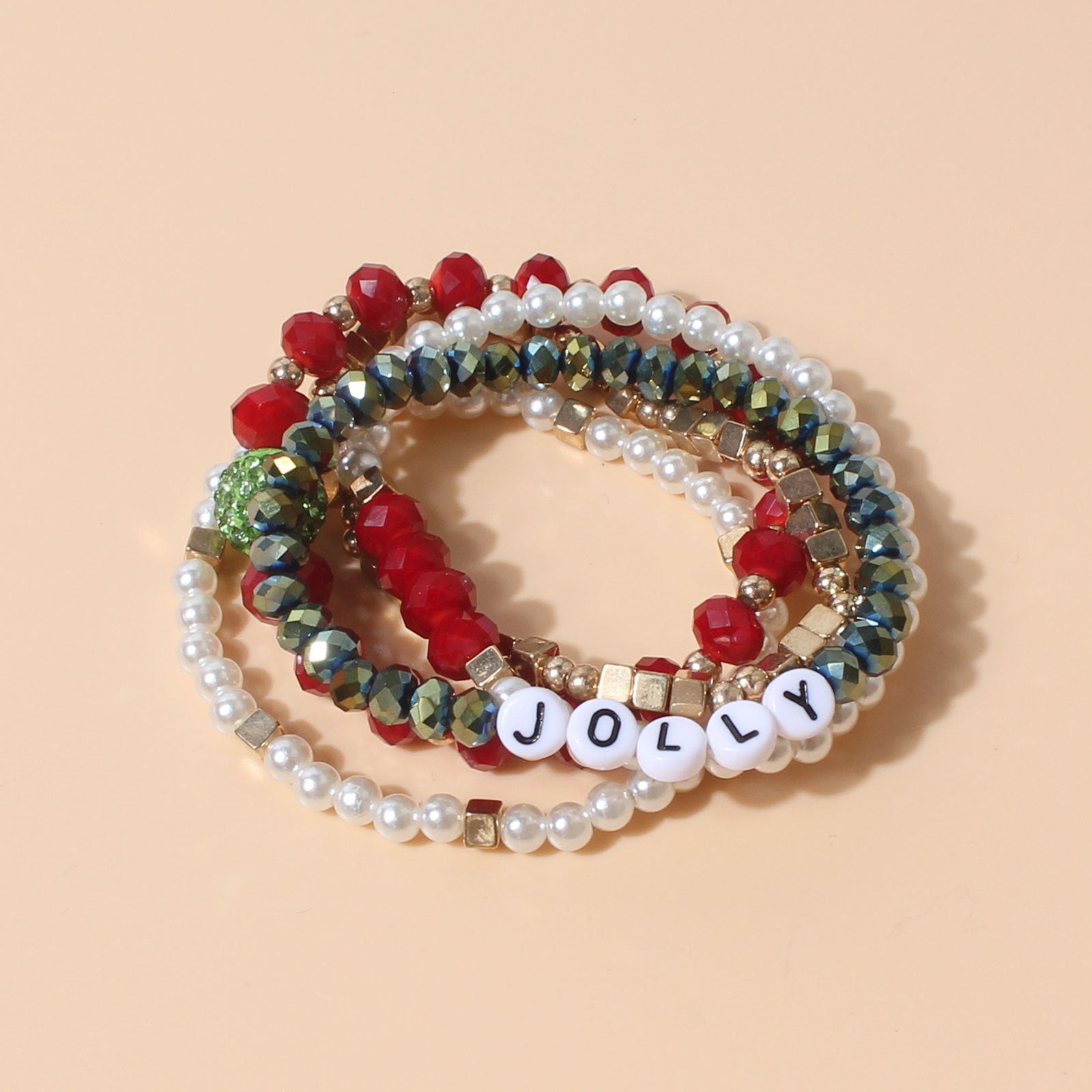 Wholesale Christmas Rice Beads Beaded Ornament Bracelet