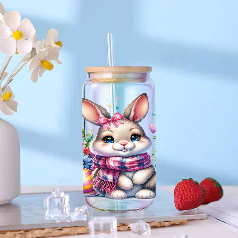 Wholesale Colorful flowers cute animals 16oz Cup UV DTF Wraps