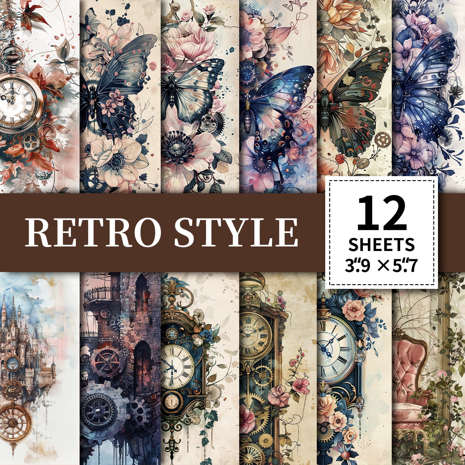 Wholesale Retro series material paper North American style DIY creative notebook background paper